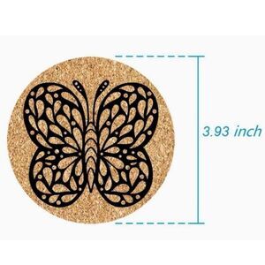 Butterfly Coasters Laser Engraved Cork Home Decor Barware Kitchen Gift Handmade